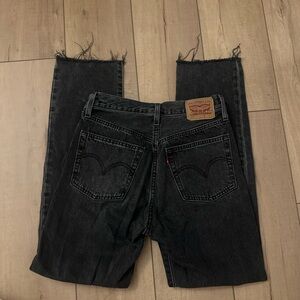 Black Levi's 501 straight leg jeans